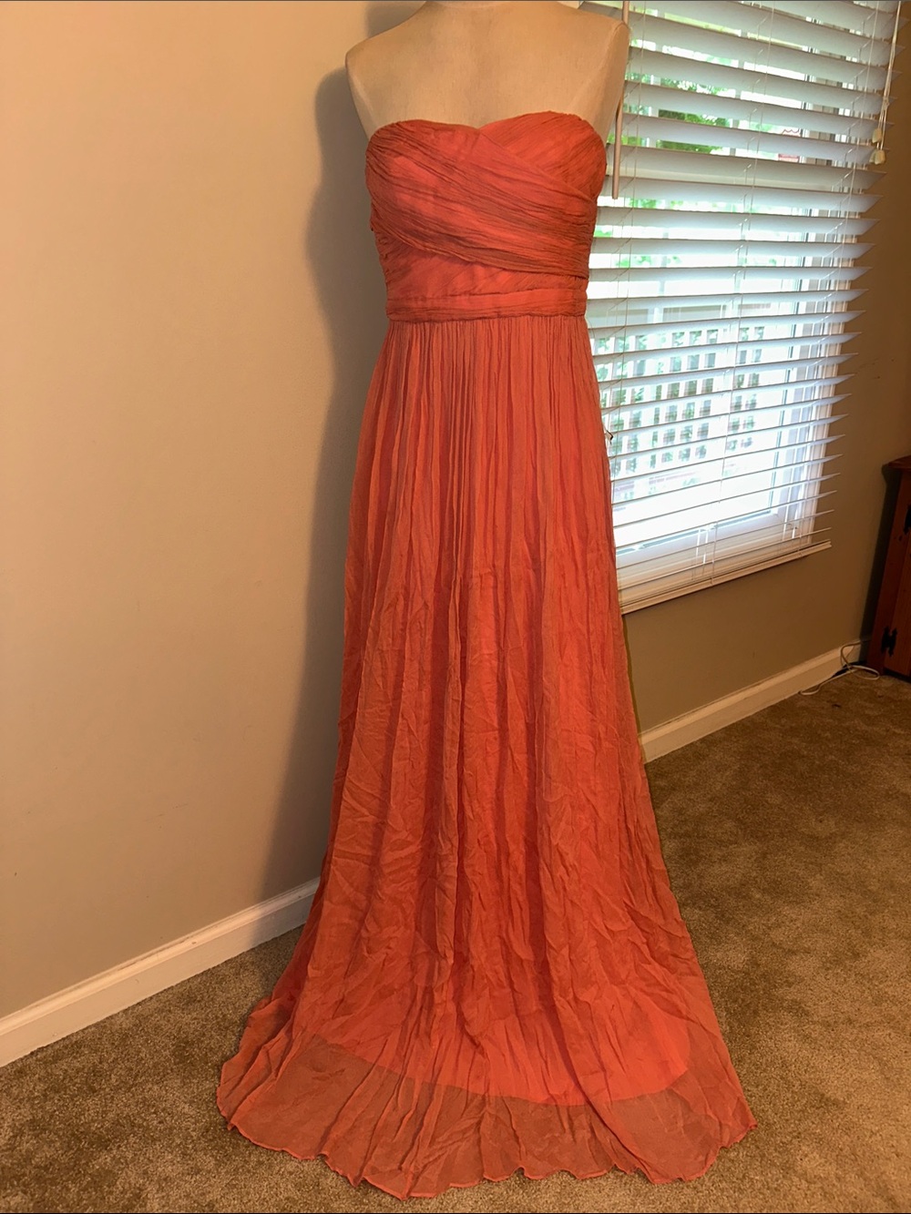 Strapless J. Crew coral peach apricot Women’s Evening Gown
